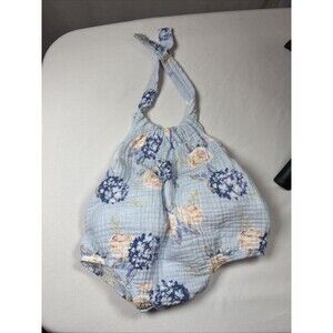 Mudpie Blue Floral  Romper Size 3-6 M Preowned
